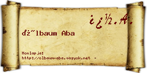 Ölbaum Aba névjegykártya